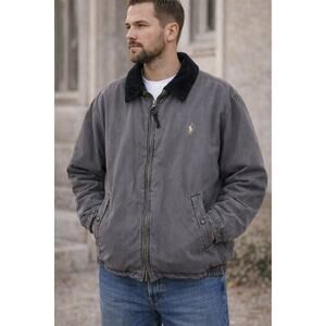 Vintage Polo by Ralph Lauren Men's Cotton Zip Jacket Corduroy Collar, RL Classic